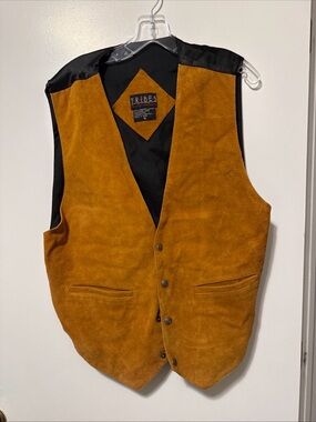 Men's Suede Vest in Rust Brown